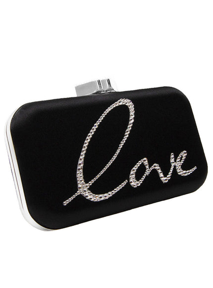 Frenchy Love Clutch with Red Crystal Lip Clasp