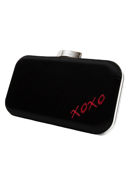 Frenchy Love Clutch with Red Crystal Lip Clasp