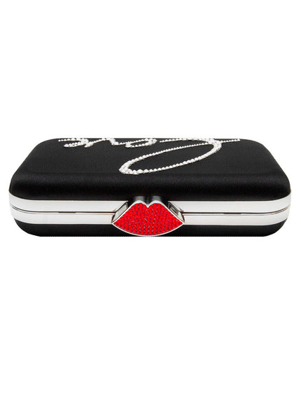 Frenchy Love Clutch with Red Crystal Lip Clasp