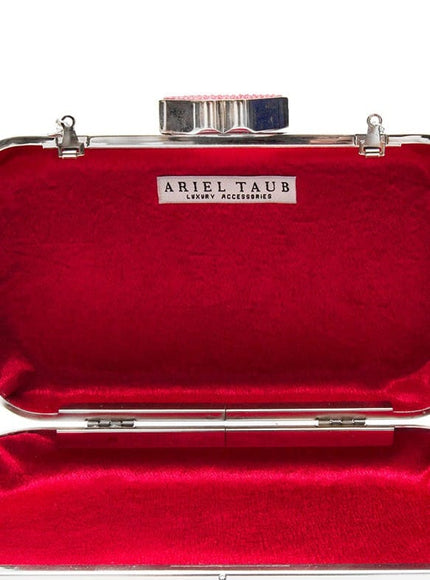 Frenchy Love Clutch with Red Crystal Lip Clasp