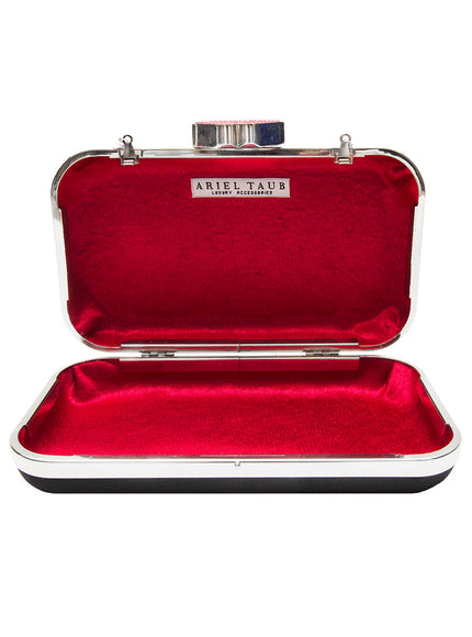 Frenchy Love Clutch with Red Crystal Lip Clasp