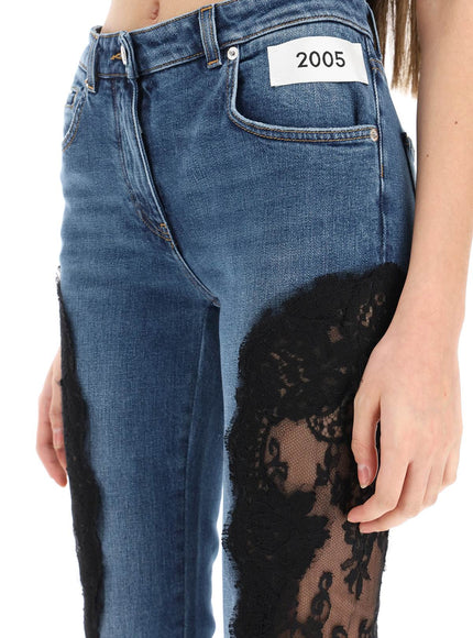 Dolce & Gabbana slim fit jeans with lace inserts