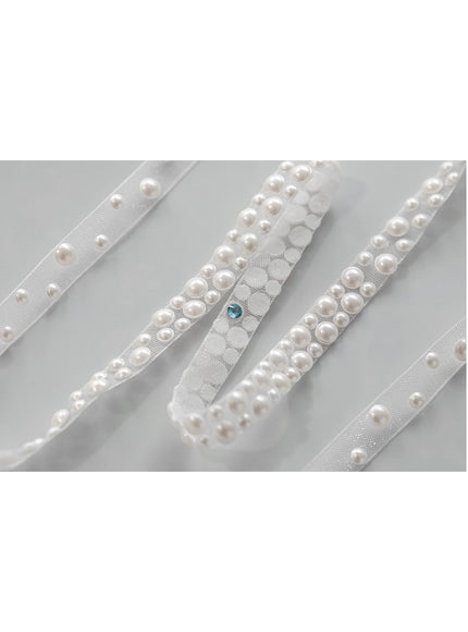 Felicity Narrow Pearl Belt White