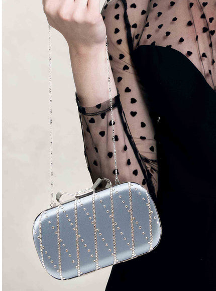 Ariel Taub Fifi Small Crystal Bow Clutch
