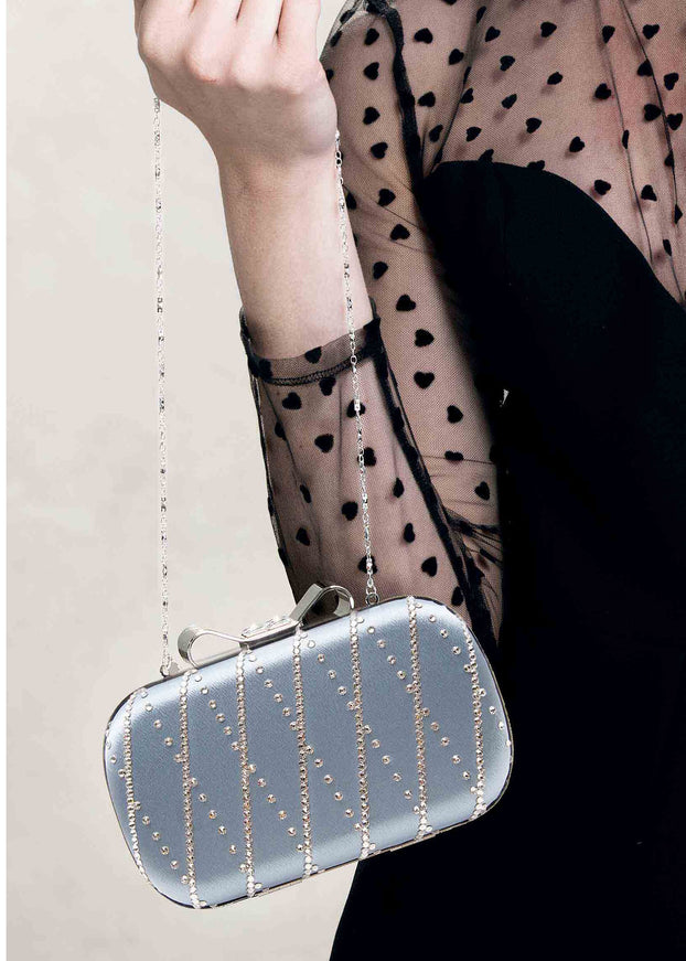 Ariel Taub Fifi Small Crystal Bow Clutch