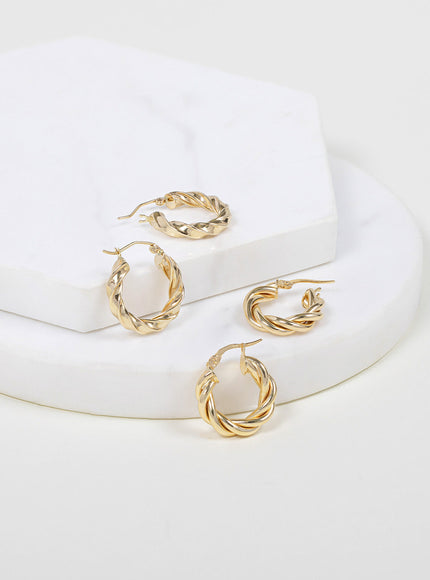 Zoe Lev 14K Gold Twisted Rope Hoops