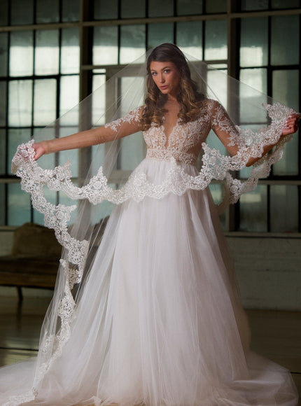 Florence Two-Tier Cathedral Lace Veil