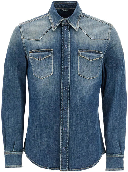 Dolce & Gabbana denim stretch shirt for men