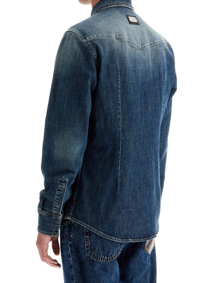 Dolce & Gabbana denim stretch shirt for men