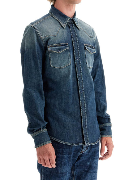 Dolce & Gabbana denim stretch shirt for men