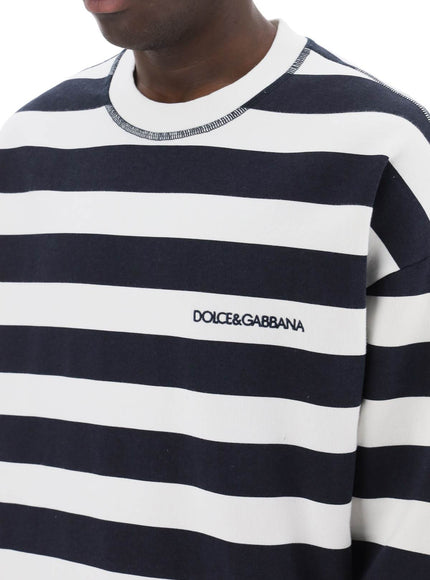 Dolce & Gabbana striped sweatshirt with embroidered logo