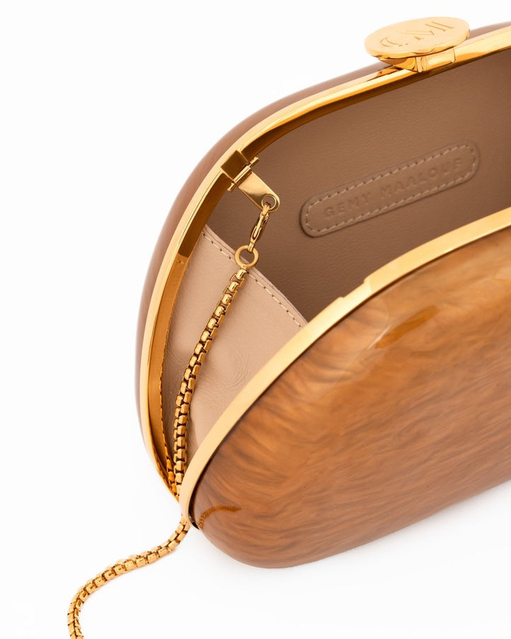 Gemy Maalouf Glossy Marbled Clutch