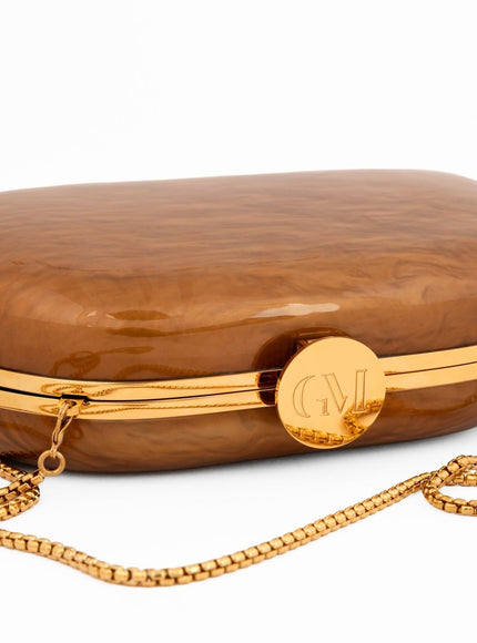 Gemy Maalouf Glossy Marbled Clutch