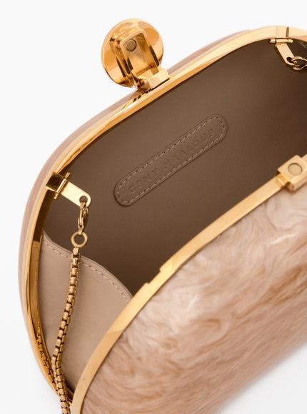 Gemy Maalouf Glossy Marbled Clutch