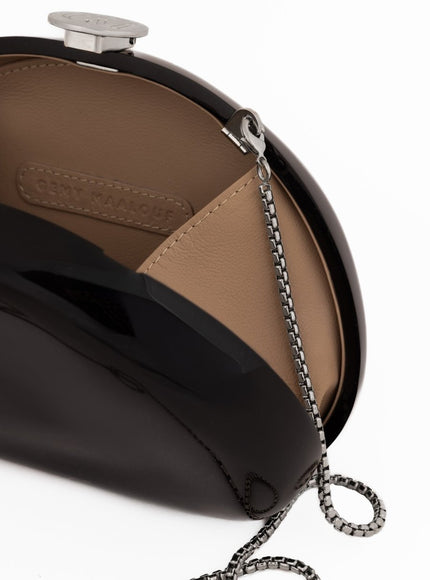 Gemy Maalouf Glossy Sculpted Clutch No. 7765BG Silver