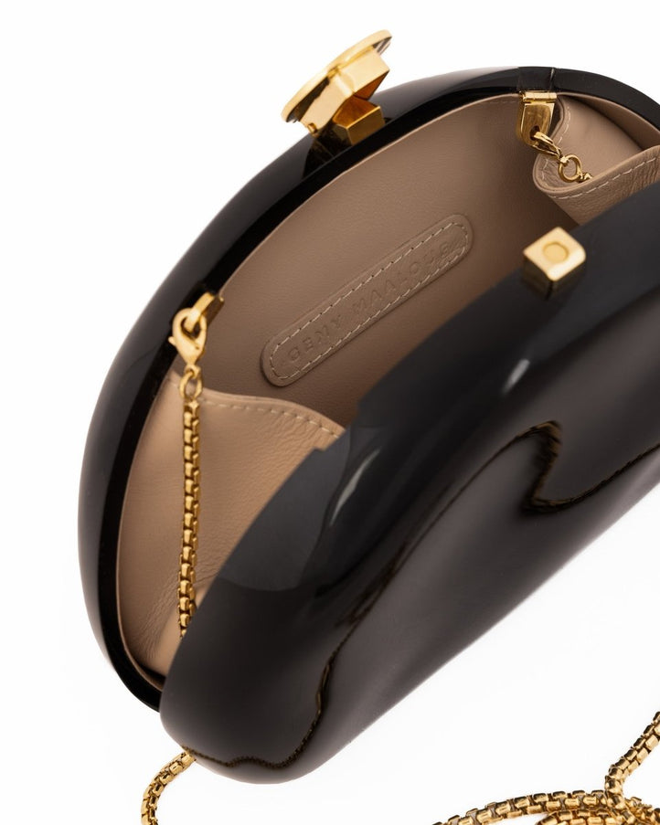 Gemy Maalouf Glossy Sculpted Clutch No. 7765BG Gold