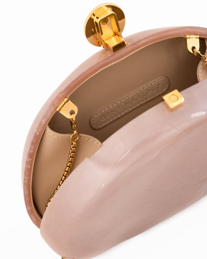 Gemy Maalouf Glossy Sculpted Clutch No. 7765BG