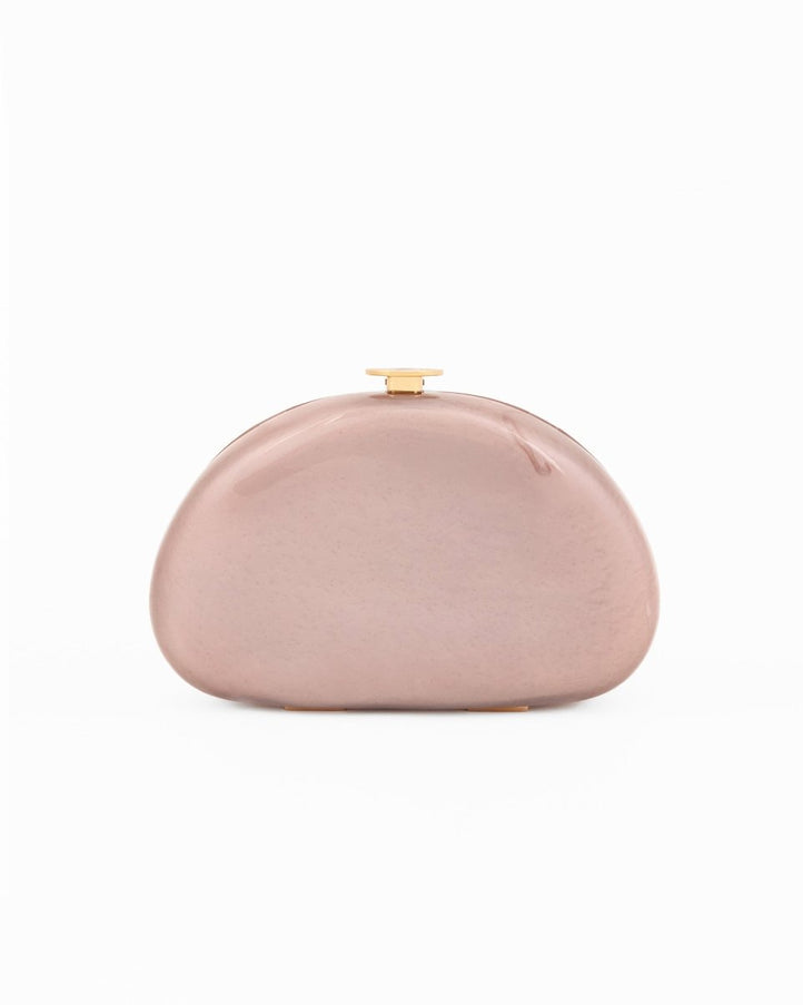 Gemy Maalouf Glossy Sculpted Clutch No. 7765BG Pink