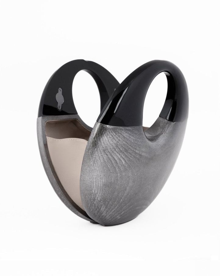Gemy Maalouf Sculptural Glossy Wooden Clutch