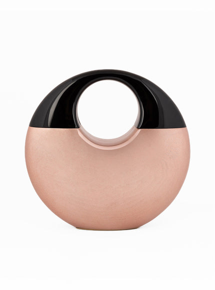 Gemy Maalouf Sculptural Glossy Wooden Clutch Pink