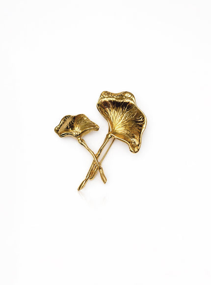 Gemy Maalouf Ginkgo Leaf Brooch