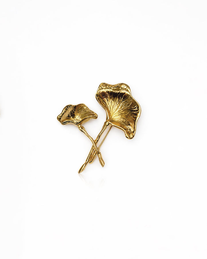 Gemy Maalouf Ginkgo Leaf Brooch Default Title