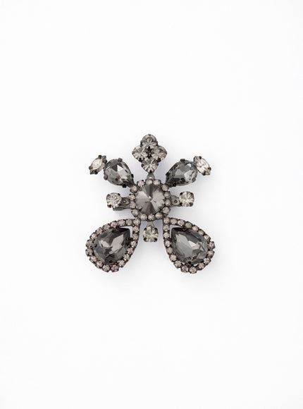 Gemy Maalouf Crystal-Embellished Brooch No. 7894 Black