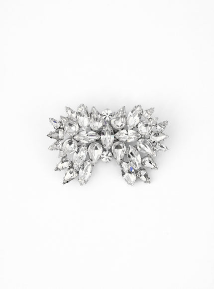 Gemy Maalouf Crystal-Embellished Brooch No. 7895 Silver