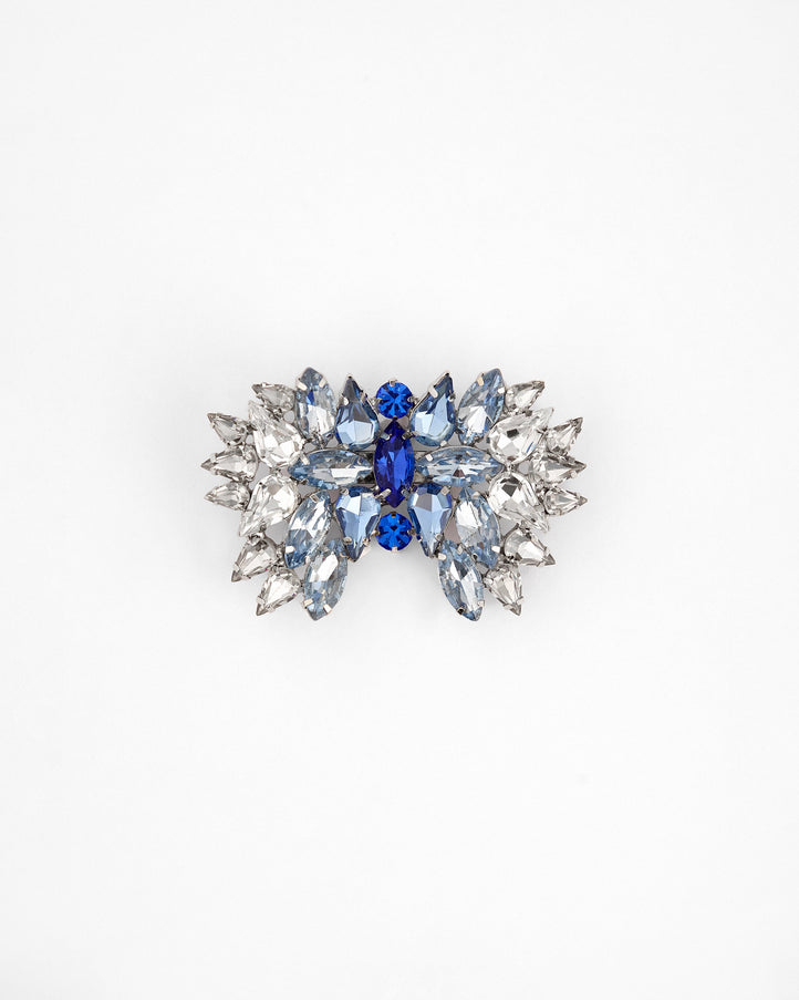 Gemy Maalouf Crystal-Embellished Brooch No. 7895 Blue