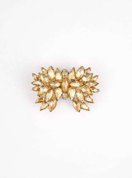 Gemy Maalouf Crystal-Embellished Brooch No. 7895 Gold