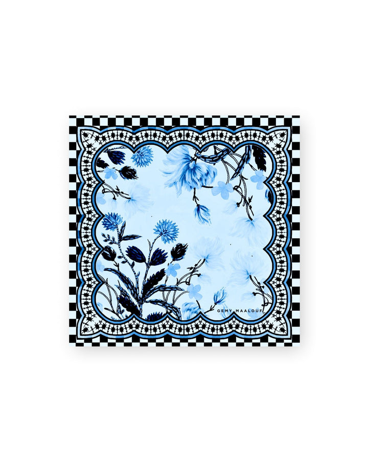 Gemy Maalouf Floral Scarf No. 7900 Blue