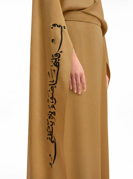 Gemy Maalouf Cowl Calligraphy Kaftan