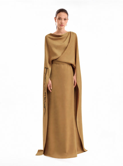 Gemy Maalouf Cowl Calligraphy Kaftan