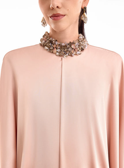 Gemy Maalouf Beaded Neck Kaftan