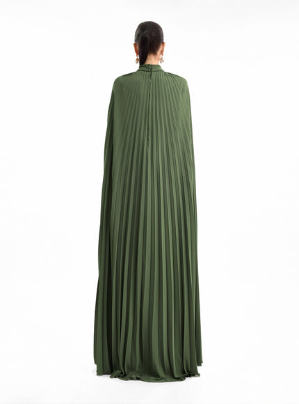 Gemy Maalouf Pleated Kaftan With Cape Sleeves