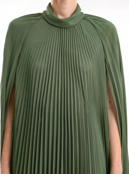 Gemy Maalouf Pleated Kaftan With Cape Sleeves