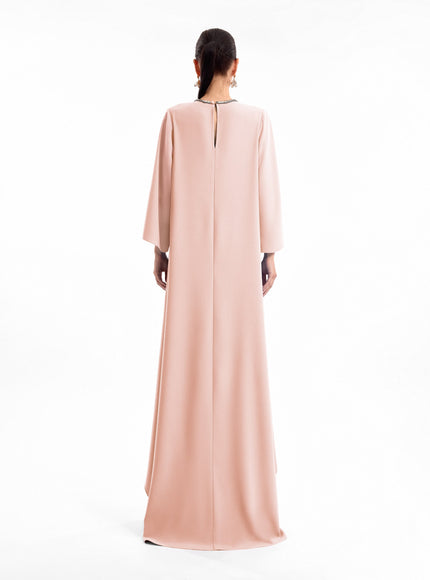 Gemy Maalouf Crystal Bow Kaftan Pink