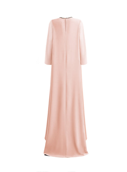 Gemy Maalouf Crystal Bow Kaftan Pink