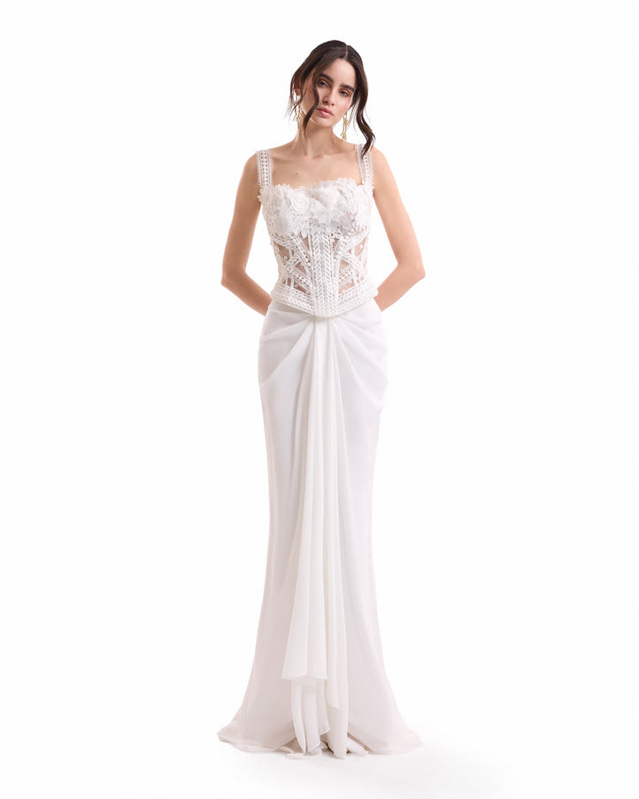 Gemy Maalouf 3D Floral Corset Set No. 7980
