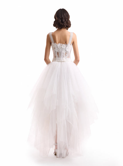 Gemy Maalouf 3D Floral Tulle Corset Set No. 7980TP7999MS