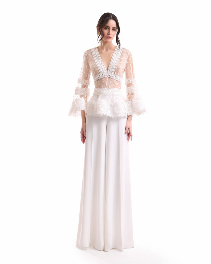 Gemy Maalouf Floral Tulle Set