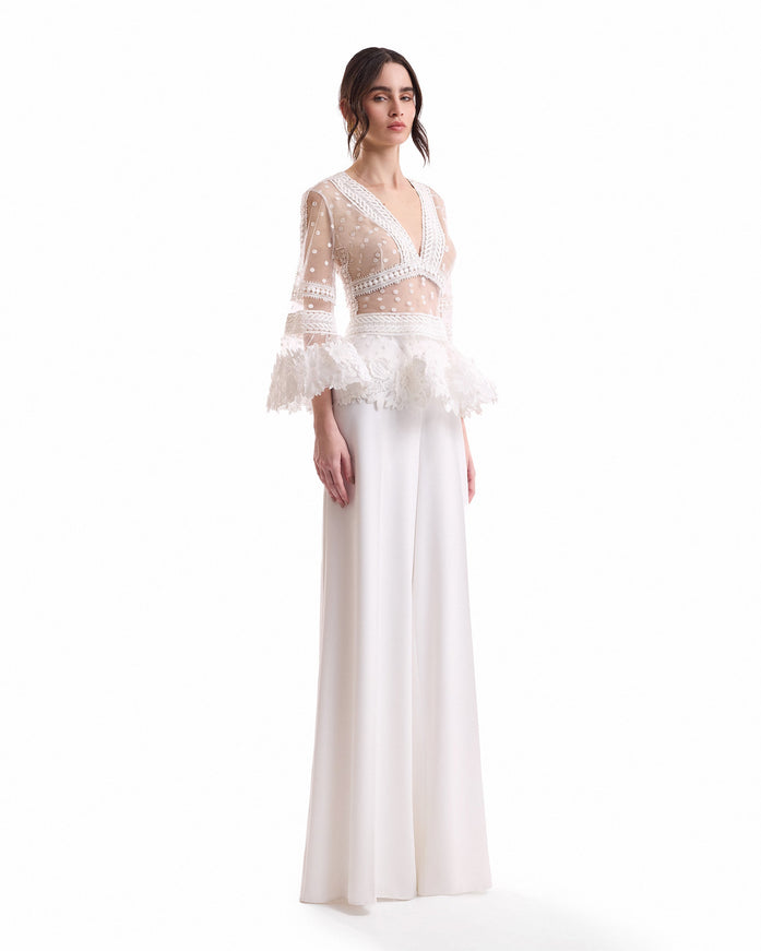Gemy Maalouf Floral Tulle Set