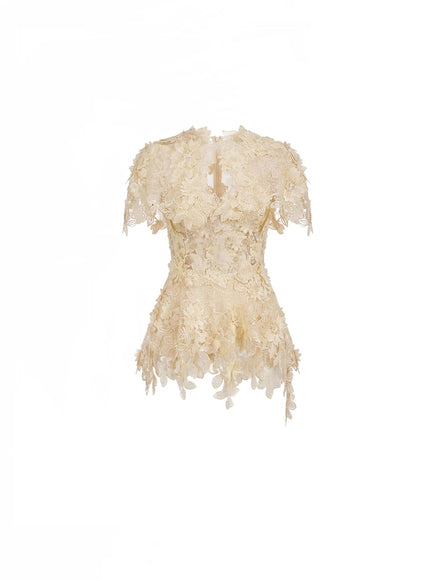 Gemy Maalouf 3D Floral Corset Set No. 7984TP7997TR7983BL