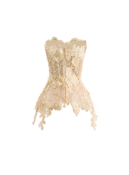 Gemy Maalouf 3D Floral Tulle Corset Set No. 7984TP7999MS