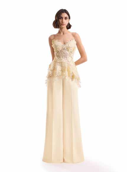 Gemy Maalouf 3D Floral Corset Set No. 7984TP7997TR