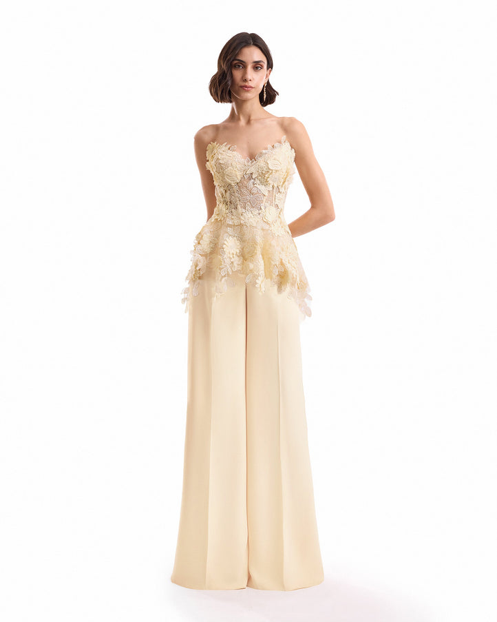 Gemy Maalouf 3D Floral Corset Set No. 7984TP7997TR