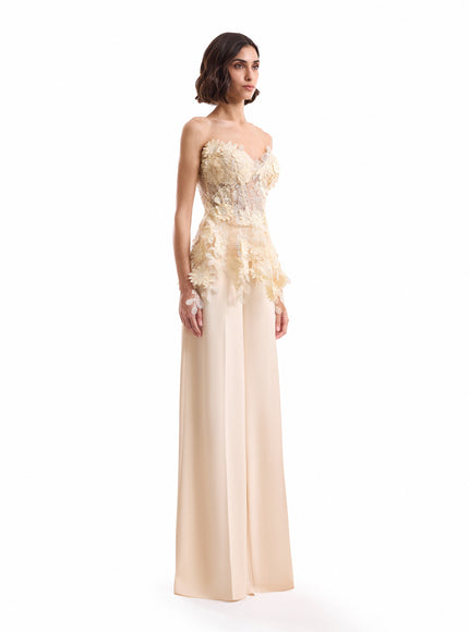 Gemy Maalouf 3D Floral Corset Set No. 7984TP7997TR