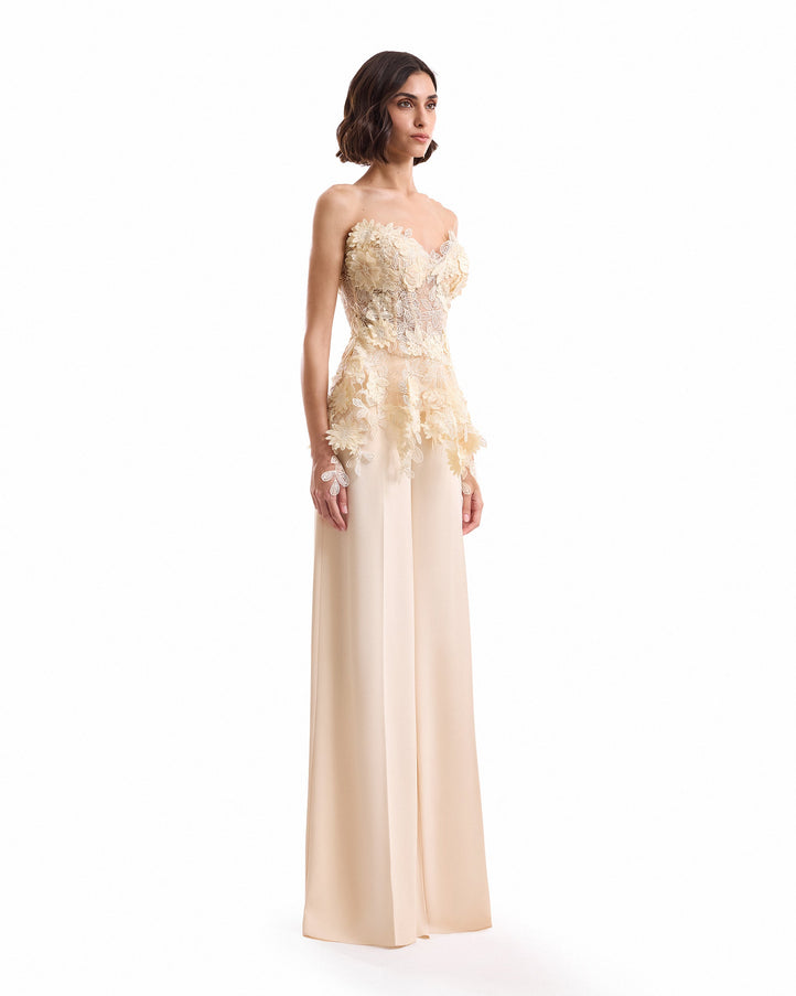 Gemy Maalouf 3D Floral Corset Set No. 7984TP7997TR