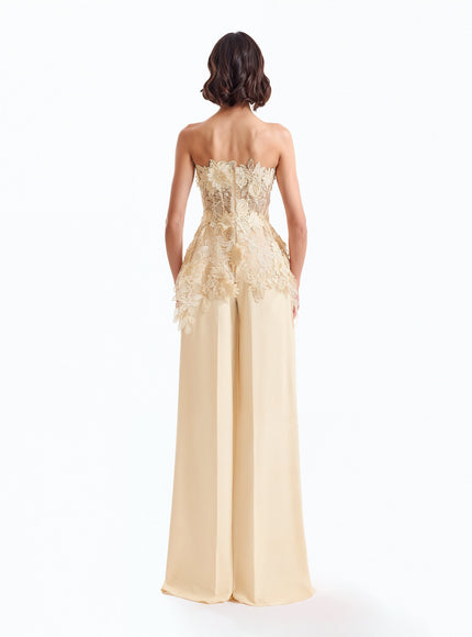 Gemy Maalouf 3D Floral Corset Set No. 7984TP7997TR