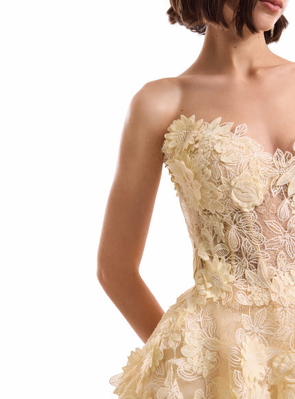 Gemy Maalouf 3D Floral Corset Set No. 7984TP7997TR